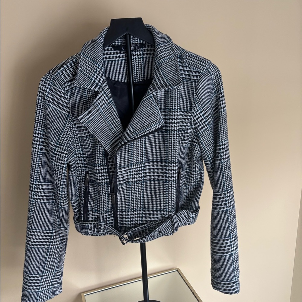 Stoosh Black and White Checkered Blazer